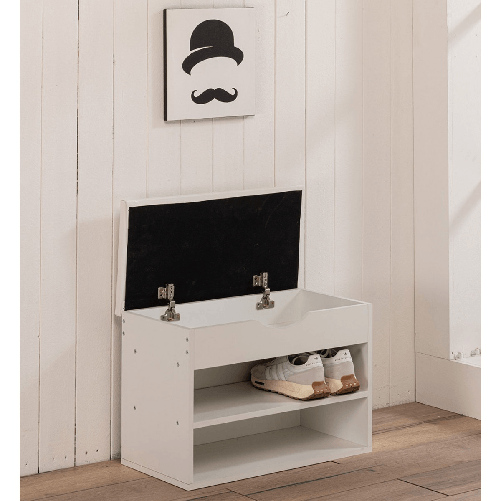 Panca-da-Ingresso-con-Seduta-60-cm-Bianca-Porta-Scarpe-Scarpiera-Mobile-Interno