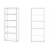 Libreria-in-Legno-Noce-con-5-Ripiani-a-Giorno-Ufficio-Scaffale-Moderna