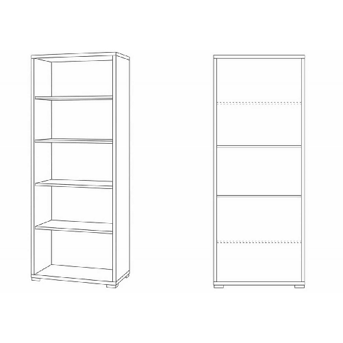Libreria-in-Legno-Noce-con-5-Ripiani-a-Giorno-Ufficio-Scaffale-Moderna
