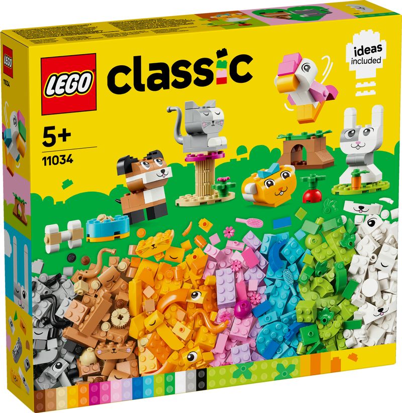 LEGO-Classic-11034-Animali-Domestici-Creativi-Giocattolo-per-Bambini-di-5--Anni-per-Costruire-Cane-Gatto-e-Altri-Animali