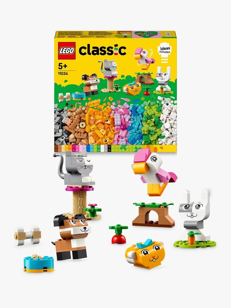 LEGO-Classic-11034-Animali-Domestici-Creativi-Giocattolo-per-Bambini-di-5--Anni-per-Costruire-Cane-Gatto-e-Altri-Animali