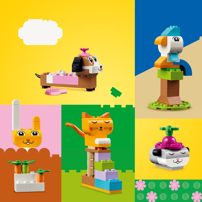 LEGO-Classic-11034-Animali-Domestici-Creativi-Giocattolo-per-Bambini-di-5--Anni-per-Costruire-Cane-Gatto-e-Altri-Animali