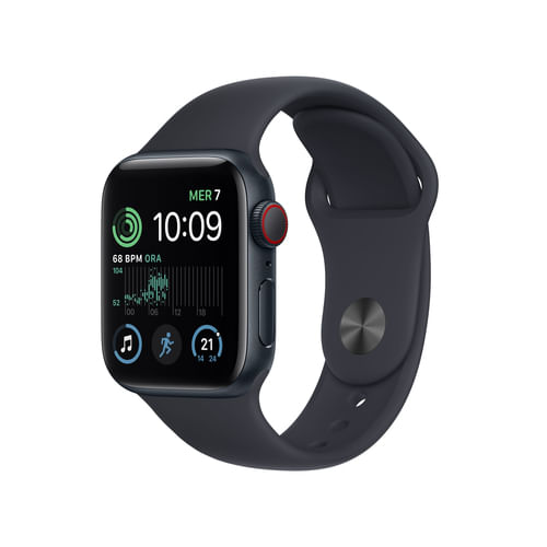 Apple Watch SE-40mm-GPS --Cellular-Cassa-Mezzanotte-in-Alluminio-Cinturino-Sport-Mezzanotte-Regular