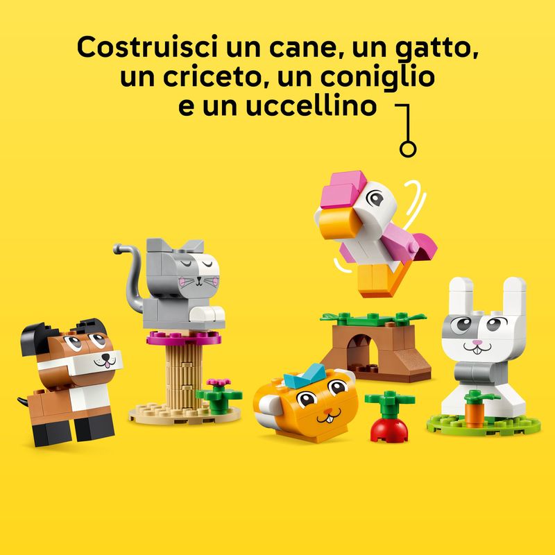 LEGO-Classic-11034-Animali-Domestici-Creativi-Giocattolo-per-Bambini-di-5--Anni-per-Costruire-Cane-Gatto-e-Altri-Animali