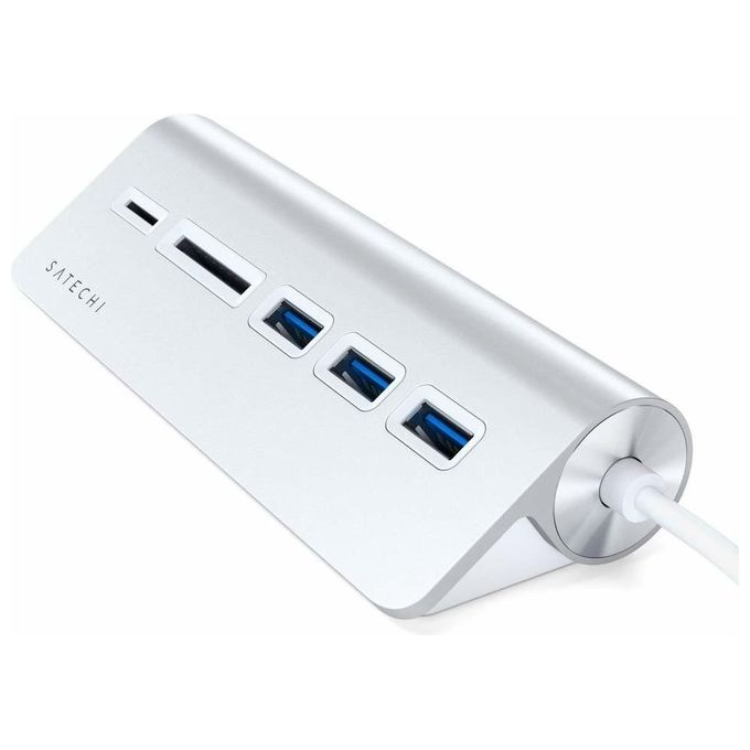 Satechi-Hub-Usb-C-con-Card-Reader-con-Cavo-Silver