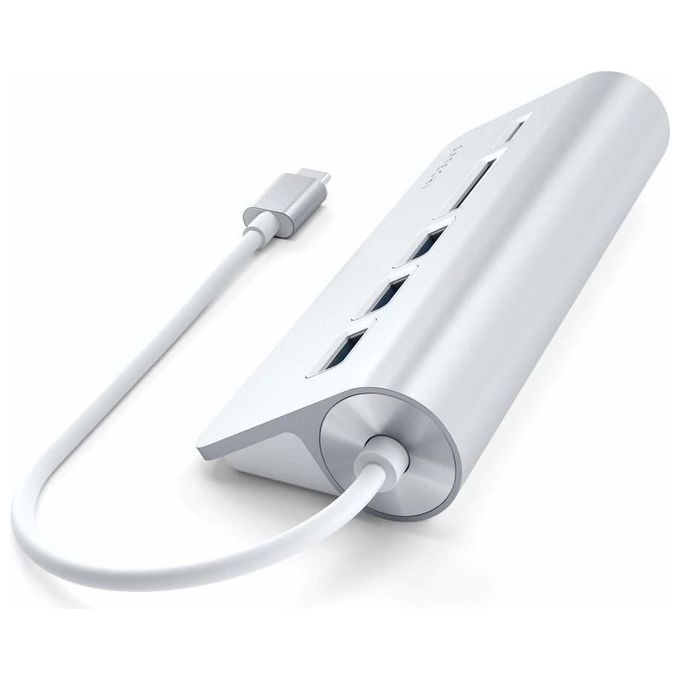 Satechi-Hub-Usb-C-con-Card-Reader-con-Cavo-Silver