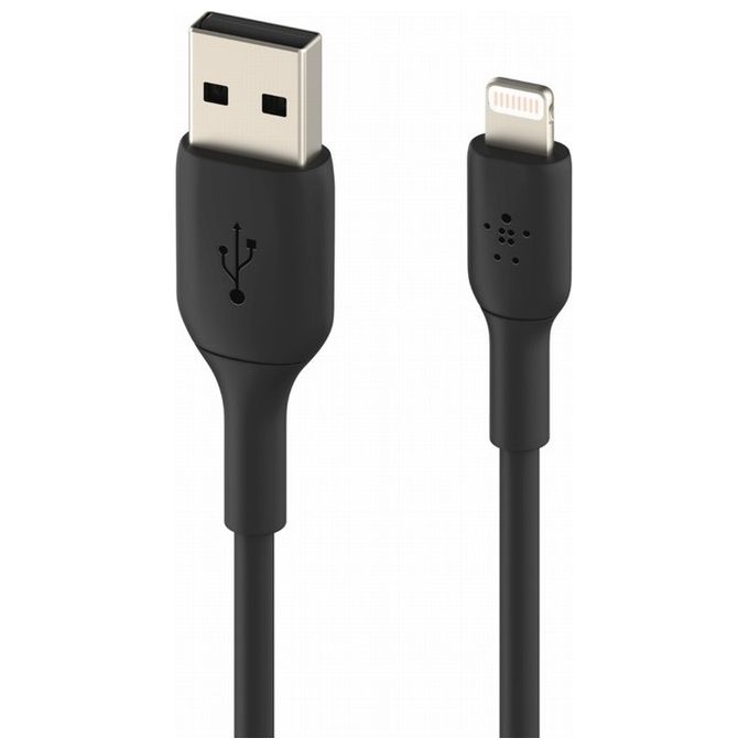 Belkin-Cavo-in-Pvc-da-Usb-A-a-Lightning-1mt-2-Pezzi-Nero