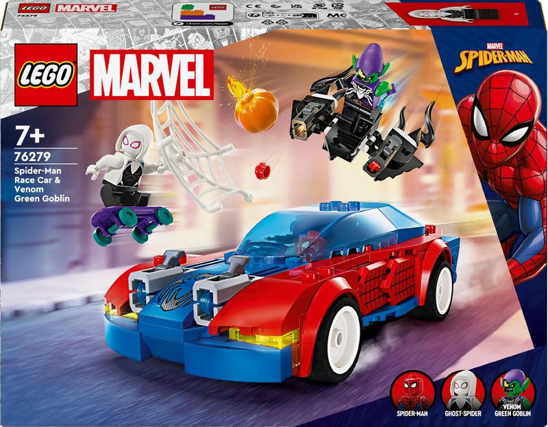 LEGO-Marvel-76279-Auto-da-Corsa-di-Spider-Man-e-Venom-Goblin-Gioco-per-Bambini-di-7--Anni-Veicoli-Giocattolo-dei-Supereroi