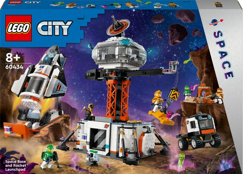 LEGO-City-60434-Base-Spaziale-e-Piattaforma-di-Lancio-Gioco-per-Bambini-8--con-Gru-Giocattolo-Astronave-Rover-e-6-Minifigure