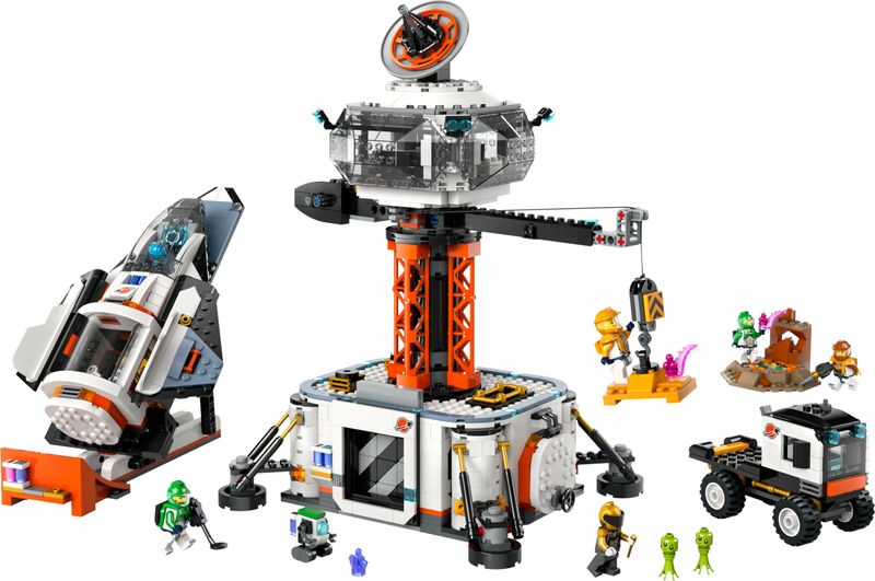 LEGO-City-60434-Base-Spaziale-e-Piattaforma-di-Lancio-Gioco-per-Bambini-8--con-Gru-Giocattolo-Astronave-Rover-e-6-Minifigure