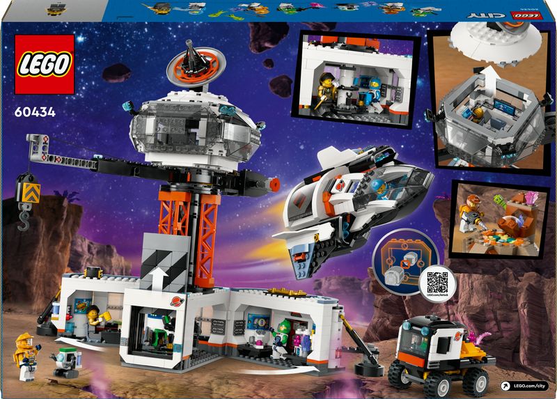 LEGO-City-60434-Base-Spaziale-e-Piattaforma-di-Lancio-Gioco-per-Bambini-8--con-Gru-Giocattolo-Astronave-Rover-e-6-Minifigure