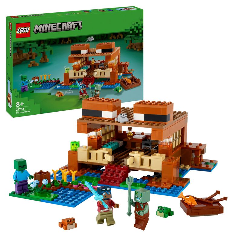 LEGO-Minecraft-21256-La-Casa-Rana-Giocattolo-da-Costruire-per-Bambini-di-8--Anni-con-Personaggi-Mob-e-Animali-del-Videogioco