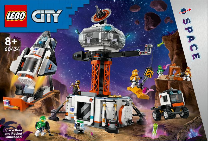 LEGO-City-60434-Base-Spaziale-e-Piattaforma-di-Lancio-Gioco-per-Bambini-8--con-Gru-Giocattolo-Astronave-Rover-e-6-Minifigure