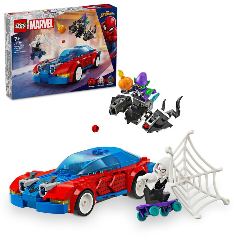 LEGO-Marvel-76279-Auto-da-Corsa-di-Spider-Man-e-Venom-Goblin-Gioco-per-Bambini-di-7--Anni-Veicoli-Giocattolo-dei-Supereroi