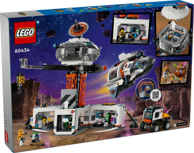 LEGO-City-60434-Base-Spaziale-e-Piattaforma-di-Lancio-Gioco-per-Bambini-8--con-Gru-Giocattolo-Astronave-Rover-e-6-Minifigure