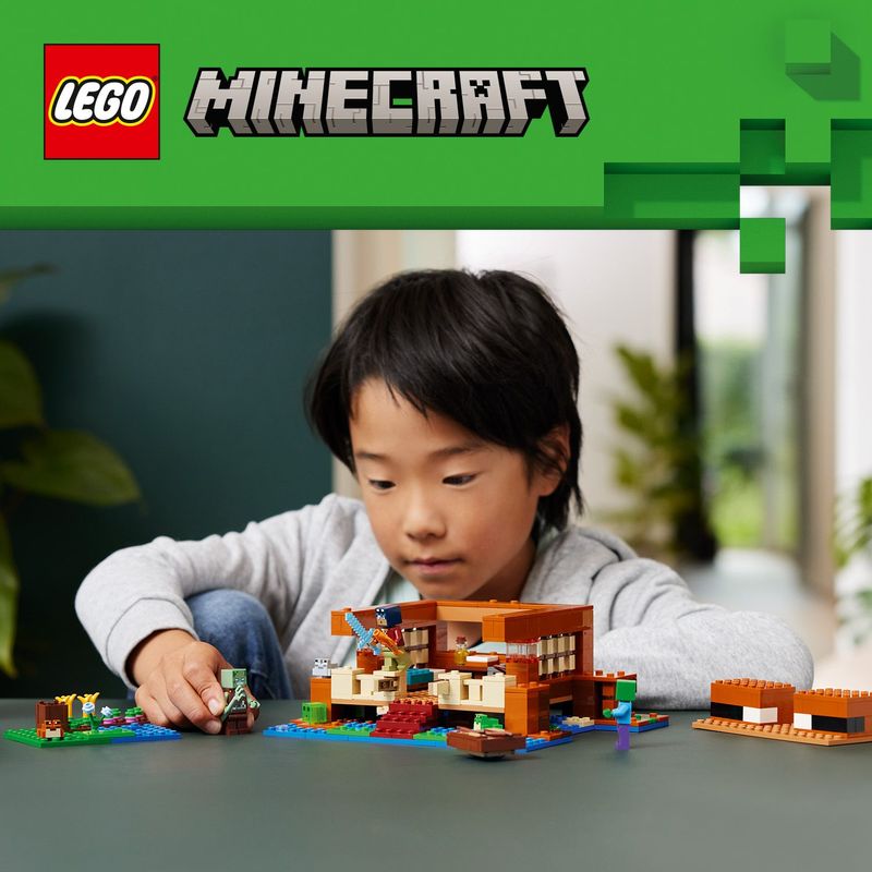 LEGO-Minecraft-21256-La-Casa-Rana-Giocattolo-da-Costruire-per-Bambini-di-8--Anni-con-Personaggi-Mob-e-Animali-del-Videogioco