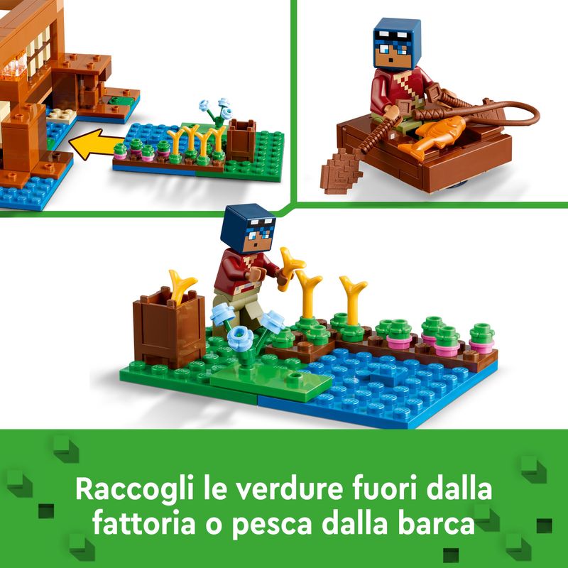 LEGO-Minecraft-21256-La-Casa-Rana-Giocattolo-da-Costruire-per-Bambini-di-8--Anni-con-Personaggi-Mob-e-Animali-del-Videogioco