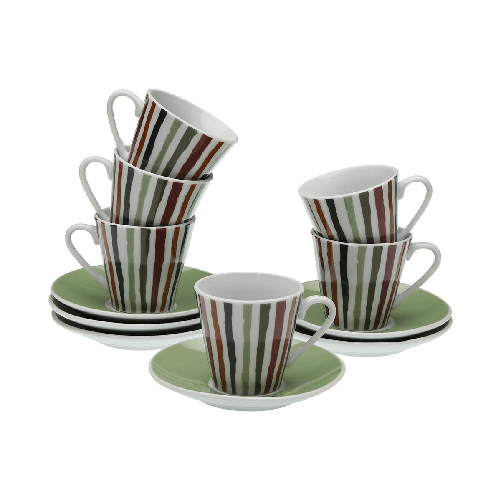 Versa Set di Tazze e Piatti Versa Ligne Porcellana