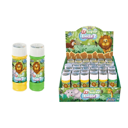 TrAdE Shop Traesio  Bolle Di Sapone Confezione Da 36pz Flaconi 60ml Safari Giungla Per Gioco Bambini 807588 -