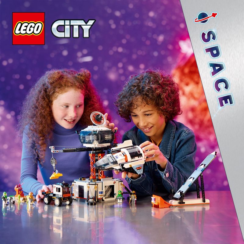 LEGO-City-60434-Base-Spaziale-e-Piattaforma-di-Lancio-Gioco-per-Bambini-8--con-Gru-Giocattolo-Astronave-Rover-e-6-Minifigure