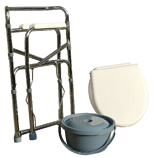 Ausilium-Sedia-Pieghevole-Comoda-4-in-1-per-Wc-o-Doccia-Altezza-Regolabile