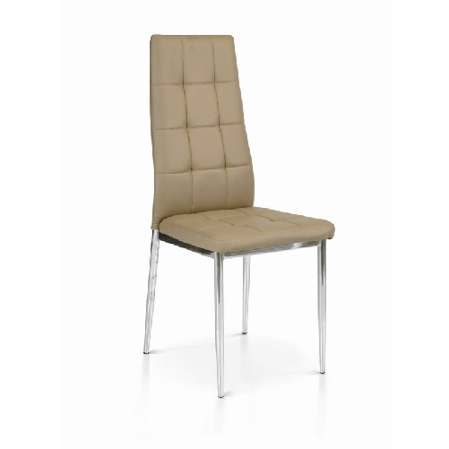 Konte.Design-Set-di-6-sedie-Brooklyn-in-similpelle-tortora-con-struttura-in-metallo-cromato