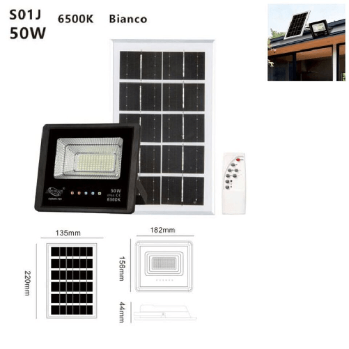 FARO-LED-FARETTO-ALTA-LUMINOSITA--PANNELLO-SOLARE-CREPUSCOLARE-TELECOMANDO-50W