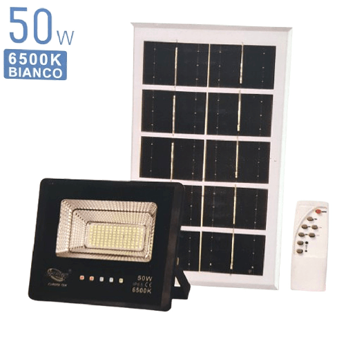FARO-LED-FARETTO-ALTA-LUMINOSITA--PANNELLO-SOLARE-CREPUSCOLARE-TELECOMANDO-50W