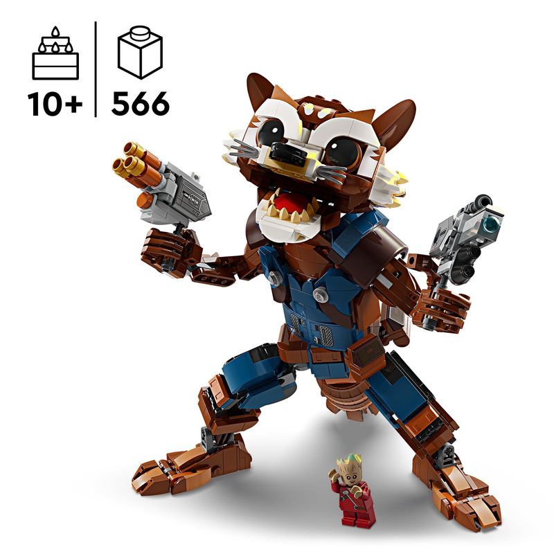LEGO-Marvel-76282-Rocket-e-Baby-Groot-Giochi-per-Bambini-di-10--Anni-con-Action-Figure-Snodabile-e-Minifigure-del-Supereroe