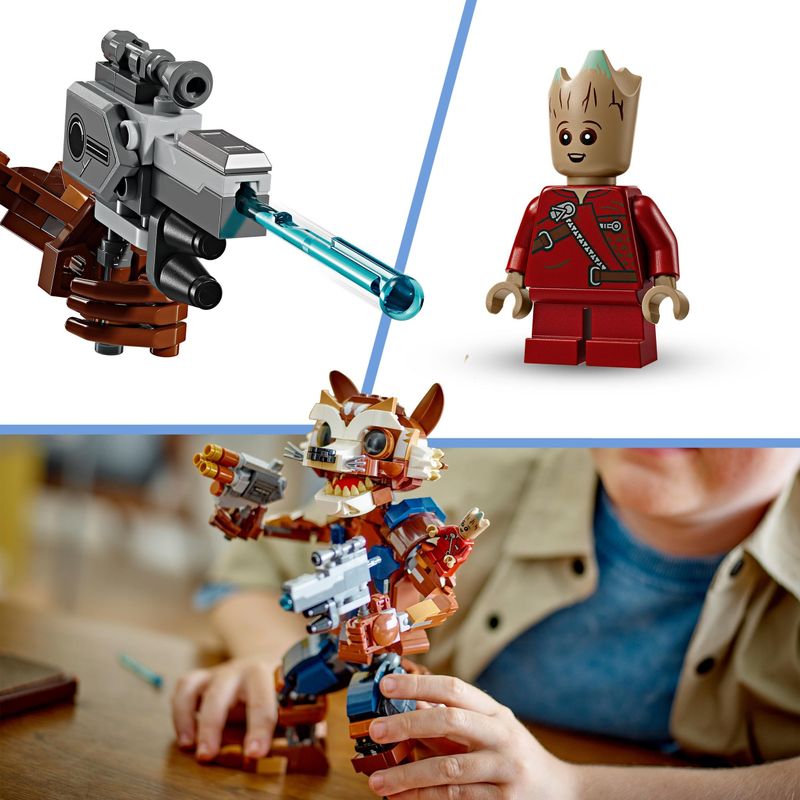 LEGO-Marvel-76282-Rocket-e-Baby-Groot-Giochi-per-Bambini-di-10--Anni-con-Action-Figure-Snodabile-e-Minifigure-del-Supereroe