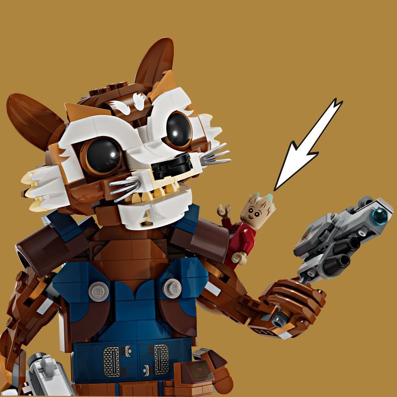 LEGO-Marvel-76282-Rocket-e-Baby-Groot-Giochi-per-Bambini-di-10--Anni-con-Action-Figure-Snodabile-e-Minifigure-del-Supereroe