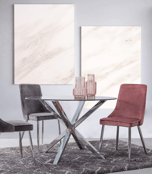 Konte.Design-Tavolo-May-rotondo-in-vetro-e-acciaio-con-gamba-acciaio-d114-cm