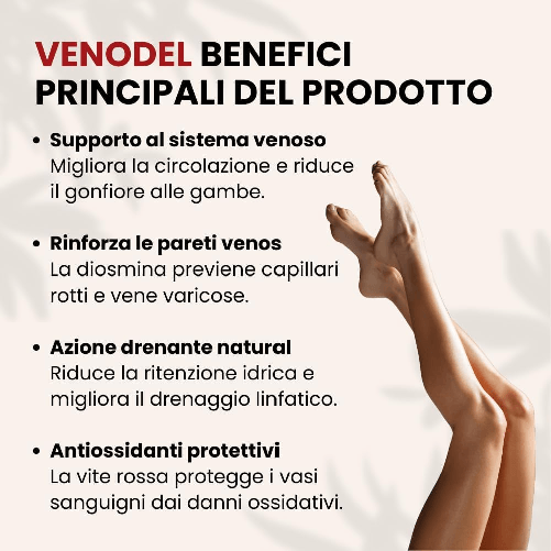 Elleci-Farma-Venodel-Integratore-Vene-e-Capillari-Gambe-Integratori-Stanchezza-Gambe-Capillari-Rotti-Gambe-Rimedi-800mg---60-Compresse