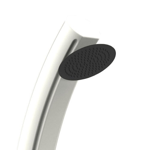 Sined-Sole-Xxl-Doccia-Solare-Curva-Serbatoio-40-Lt-Filtro-Anticalcare-Bianca-Soffione-Rotondo-Rubinetto-Lavapiedi-Accessori-In-Metallo-Colore-Nero