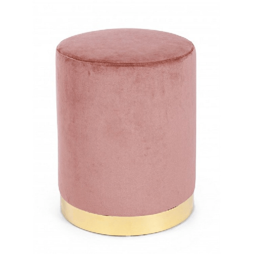 Konte.Design-Pouf-Lucilla-effetto-velluto-rosa-antico-con-fascia-dorata