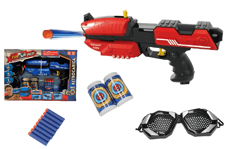 Giocoscuolaregalo  Pistola compatibile Nerf Pistola Giocattolo con Bersagli Pistola Spara Dardi Soft con Occhiali