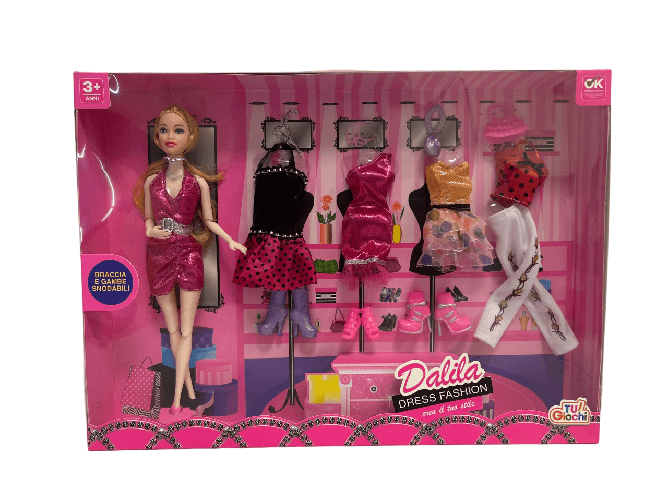 Bambola-con-5-Vestiti-2-Borse-4-Paia-di-Scarpe-e-Accessori-Bambola-Fashion-con-Vestiti-da-Cambiare-Armadio-dei-Sogni-Bambola-con-Gambe-Braccia-Snodabili-Top-Model-Abiti-alla-Moda-Maxi-Scatola-Regalo