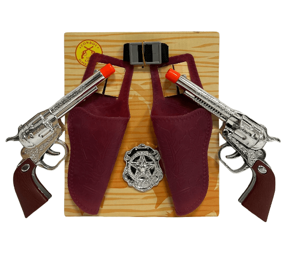 Pistola-Sceriffo-Bambino-Set-2-Pistole-Cow-Boy-2-Fondine-Cinturone-Distintivo-Stella-Sceriffo-Set-Far-West-Pistola-Giocattolo-Set-Vecchio-West-Sceriffo-Cowboy-Set-Giocattolo-per-Bambini-Doppia-Pistola