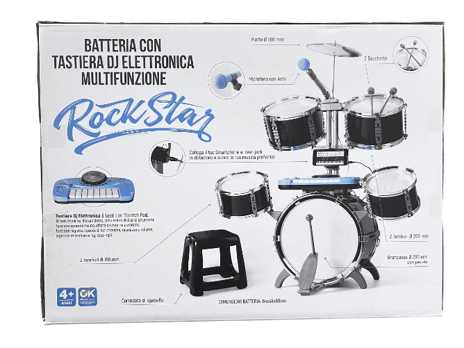 Batteria-Musicale-per-Bambini-con-Sgabello-Tastiera-Elettronica-DJ-Multifunzione-Microfono-con-Asta-Batteria-Bambini-con-Strumenti-Musicali-Effetti-Sonori-Luci-Microfono-Collegamento-MP3-Smartphone