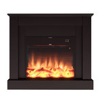 Mpc Camillo Nero Caminetto Elettrico Da Pavimento 60cm Rivestimento In Legno Nero 750w1500w Effetto
