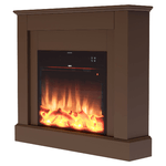 MPC  Caminetto Elettrico Da Pavimento Mpc Camillo Marrone 60cm Rivestimento In Legno Marrone 750w1500w
