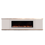 Sined Mobile Completo Arosio 108 Mobile In Legno Grigio e Caminetto Elettrico Da 1500w Telecomando