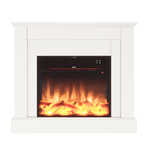 MPC  Caminetto Elettrico Da Pavimento Mpc Camillo bianco 60cm Rivestimento In Legno Bianco 750w1500w