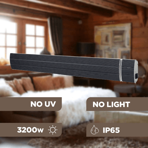 Sined-Calore-Nero-3200-Radiatore-a-Infrarossi-Per-Esterno-In-Alluminio-Da-3200w-Nero-Onde-Lunghe-Nessuna-Emissione-Di-Luce-Adatto-Allaperto-Con-Telecomando-Rivestimento-Ceramico-Protezione-Ip-65
