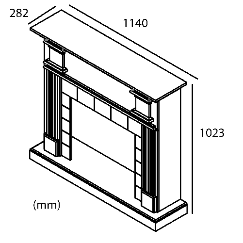 Sined-Camino-Lipari-Camino-Da-Pavimento-Con-Cornice-e-Bruciatore-Elettrico-Da-1500w-Bianco