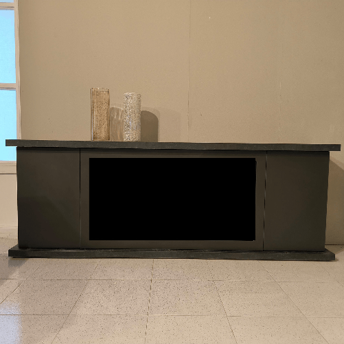 Sined-Mobile-Arosio-150-Antracite-Mobile-In-Legno-Grigio-Scuro-Raffinato-Ed-Elegante-Mobile-Con-Finiture-Struttura-e-Ante-In-Grafite-Ral-7022-Piano-e-Base-In-Tacande-Fatto-a-Mano-Per-Gli-Interni