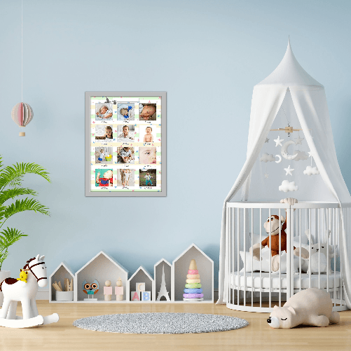 Lupia---Portafoto-da-parete-Multiplo-ESSENTIAL-BABY-GREY-30x40-cm-Newborn-Cornice-per-collage-di-12-foto-mensili-per-primo-anno-neonato