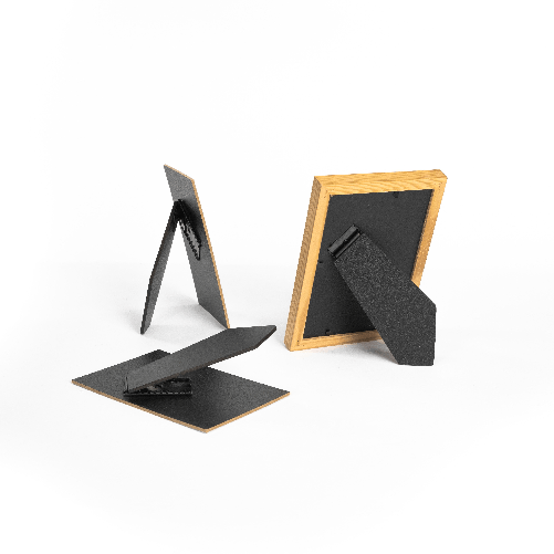 Lupia---Set-3-pezzi-SCHIENALE-UNIVERSALE-portafoto-quadretti-da-tavola-con-cerniera-scorrevole-in-fibra-di-Legno-laccato-Nero