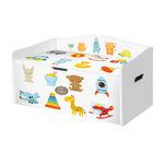 Lupia - Baule portagiochi in legno per bambini con stampa organizer L68xP28xH40 cm PELOUCHES