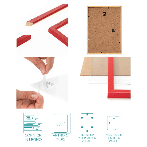 Lupia---Cornice-portafoto-in-legno-da-parete-BOMBER-ROSSA-per-foto-stampe-artistiche-poster-quadri-moderni